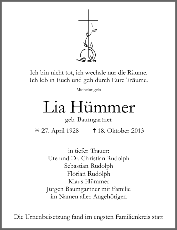 Anzeige von Lia Hümmer von MGO