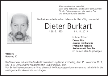 Anzeige von Dieter Burkart von MGO