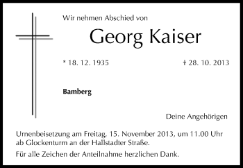Anzeige von Georg Kaiser von MGO