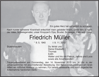 Anzeige von Friedrich Müller von MGO