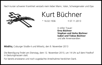 Anzeige von Kurt Büchner von MGO