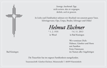 Anzeige von Helmut Elschner von MGO