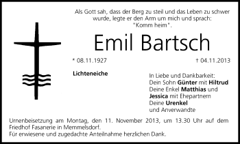 Anzeige von Emil Bartsch von MGO