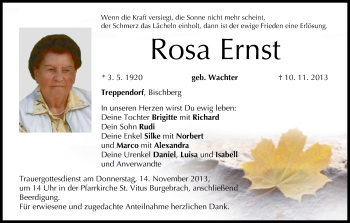Anzeige von Rosa Ernst von MGO