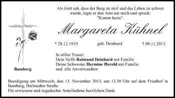 Anzeige von Margareta Kühnel von MGO