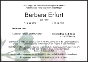 Anzeige von Barbara Erfurt von MGO
