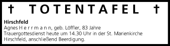 Anzeige von Totentafel vom 13.11.2013 von MGO