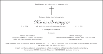 Anzeige von Karin Stromeyer von MGO