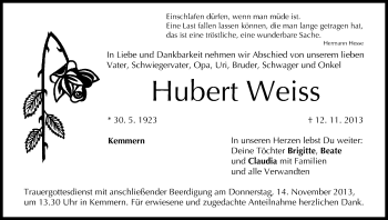 Anzeige von Hubert Weiss von MGO