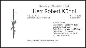 Anzeige von Robert Kühnl von MGO