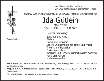 Anzeige von Ida Gütlein von MGO