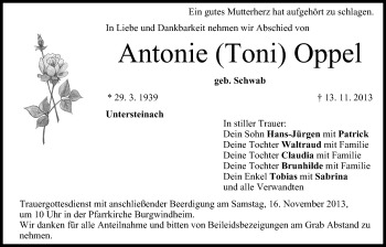 Anzeige von Antonie Oppel von MGO