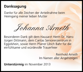 Anzeige von Johanna Arneth von MGO