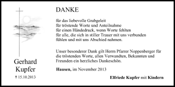 Anzeige von Gerhard Kupfer von MGO