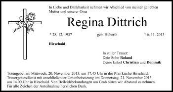 Anzeige von Regina Dittrich von MGO