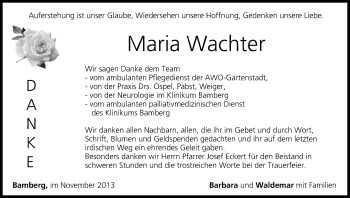Anzeige von Maria Wachter von MGO