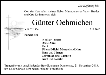 Anzeige von Günter Oehmichen von MGO