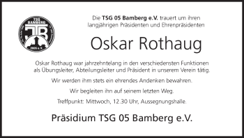 Anzeige von Oskar Rothaug von MGO