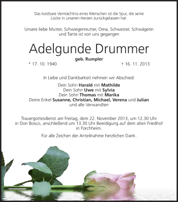 Anzeige von Adelgunde Drummer von MGO