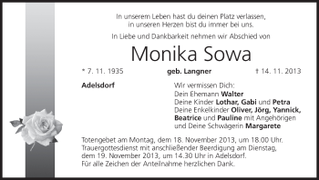 Anzeige von Monika Sowa von MGO