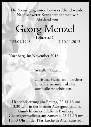 Anzeige von Georg Menzel von MGO