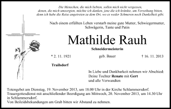 Anzeige von Mathilde Rauh von MGO
