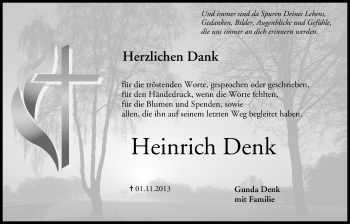Anzeige von Heinrich Denk von MGO