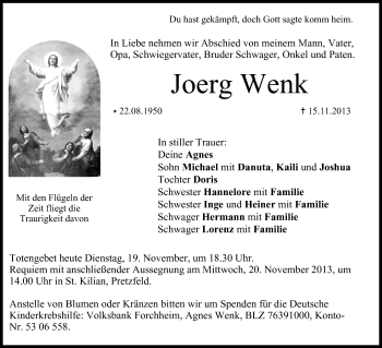 Anzeige von Joerg Wenk von MGO