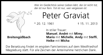 Anzeige von Peter Graviat von MGO
