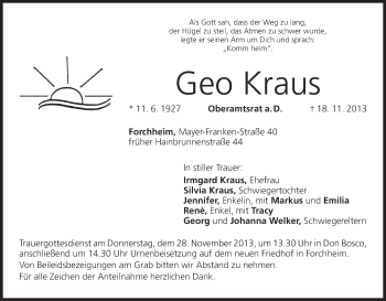Anzeige von Geo Kraus von MGO
