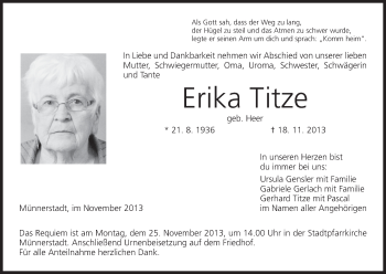 Anzeige von Erika Titze von MGO