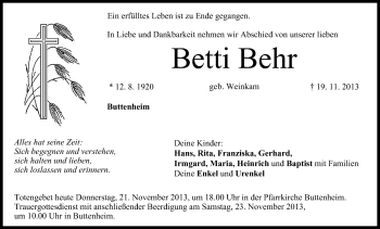 Anzeige von Betti Behr von MGO