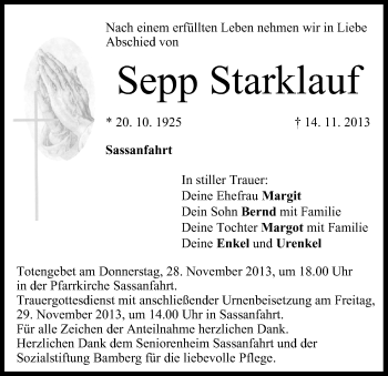 Anzeige von Sepp Starklauf von MGO