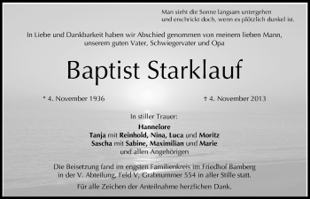 Anzeige von Baptist Starklauf von MGO