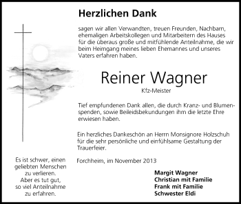 Anzeige von Reiner Wagner von MGO