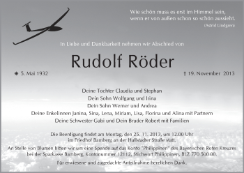 Anzeige von Rudolf Röder von MGO