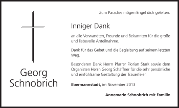 Anzeige von Georg Schnobrich von MGO
