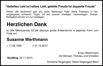Anzeige von Susanne Werthmann von MGO