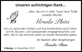 Anzeige von Ursula Pluta von MGO