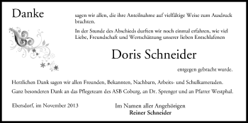 Anzeige von Doris Schneider von MGO