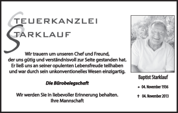 Anzeige von Baptist Starklauf von MGO