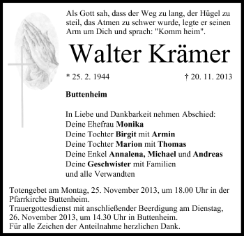 Anzeige von Walter Krämer von MGO