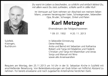 Anzeige von Karl Metzger von MGO