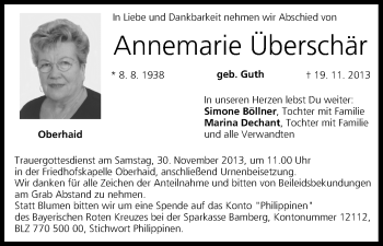 Anzeige von Annemarie Überschär von MGO