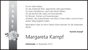 Anzeige von Margareta Kampf von MGO