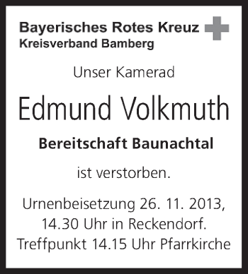 Anzeige von Edmund Volkmuth von MGO