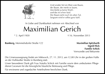Anzeige von Maximilian Gerich von MGO