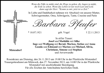 Anzeige von Barbara Pfeufer von MGO