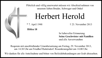 Anzeige von Herbert Herold von MGO
