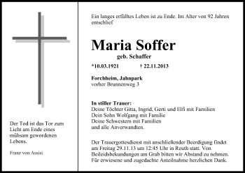 Anzeige von Maria Soffer von MGO